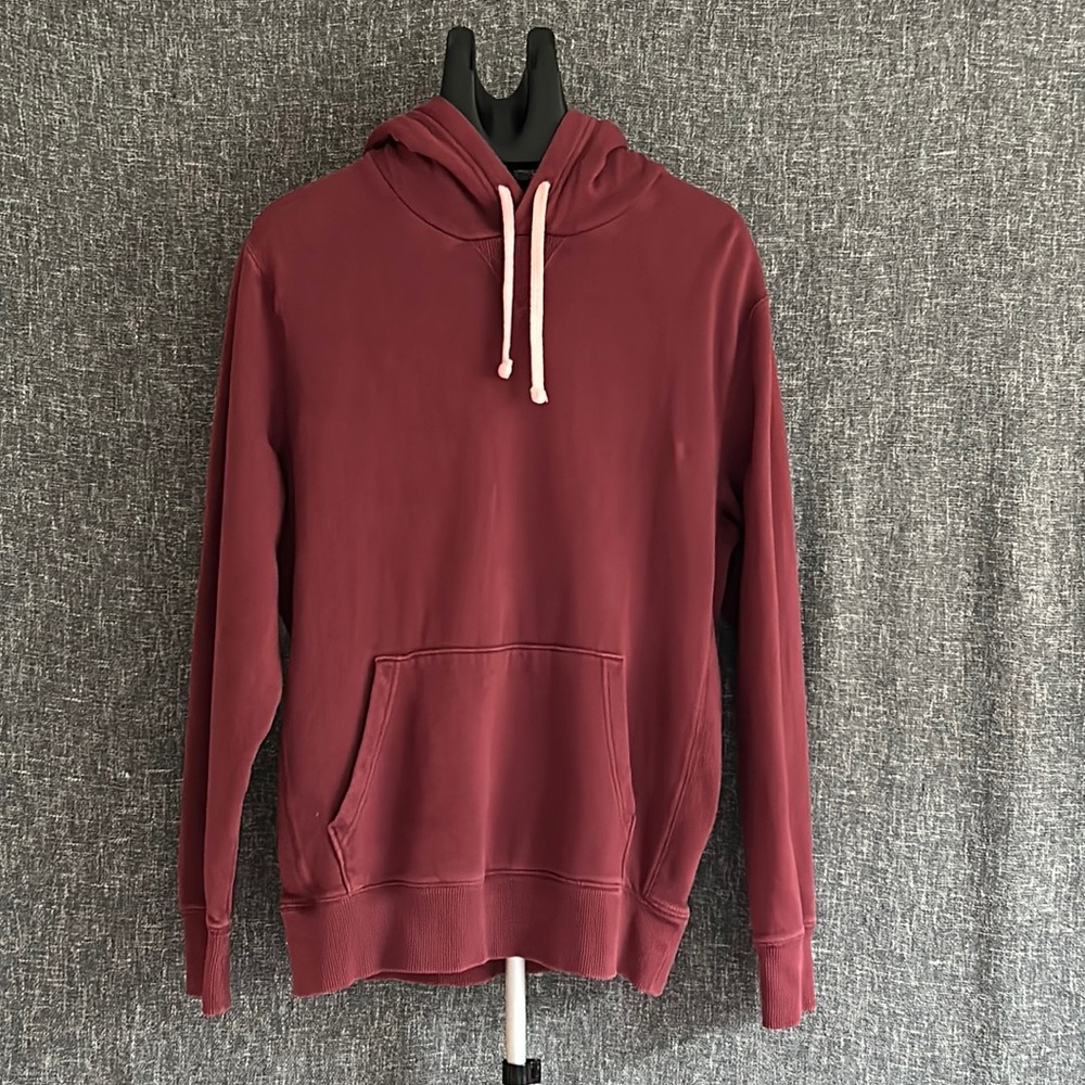 Thick warm burgundy pullover hoodie